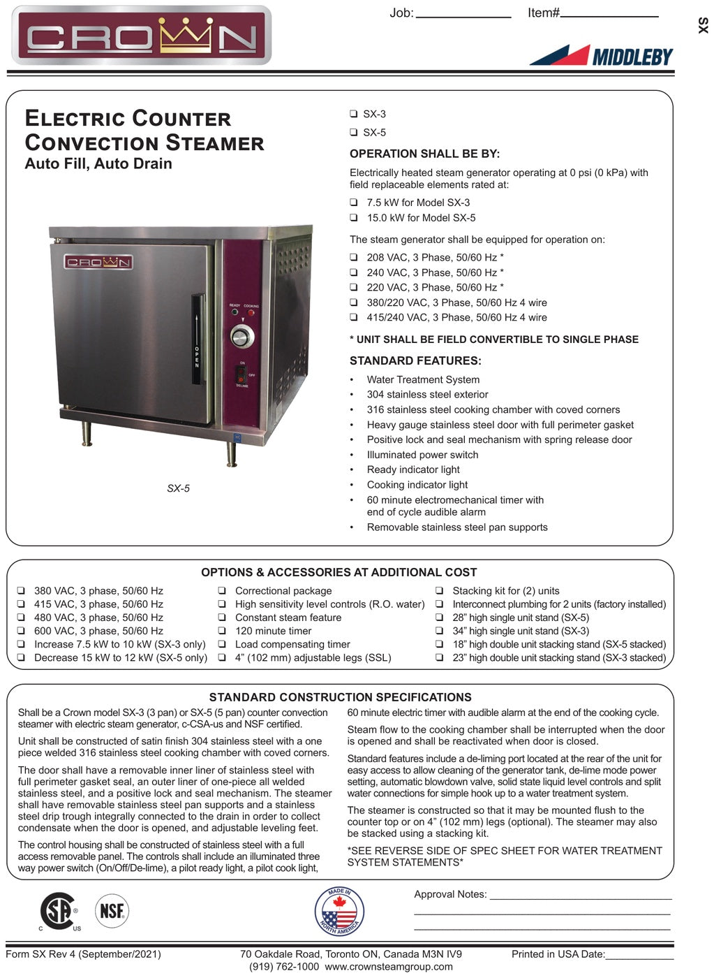 Spec Sheet