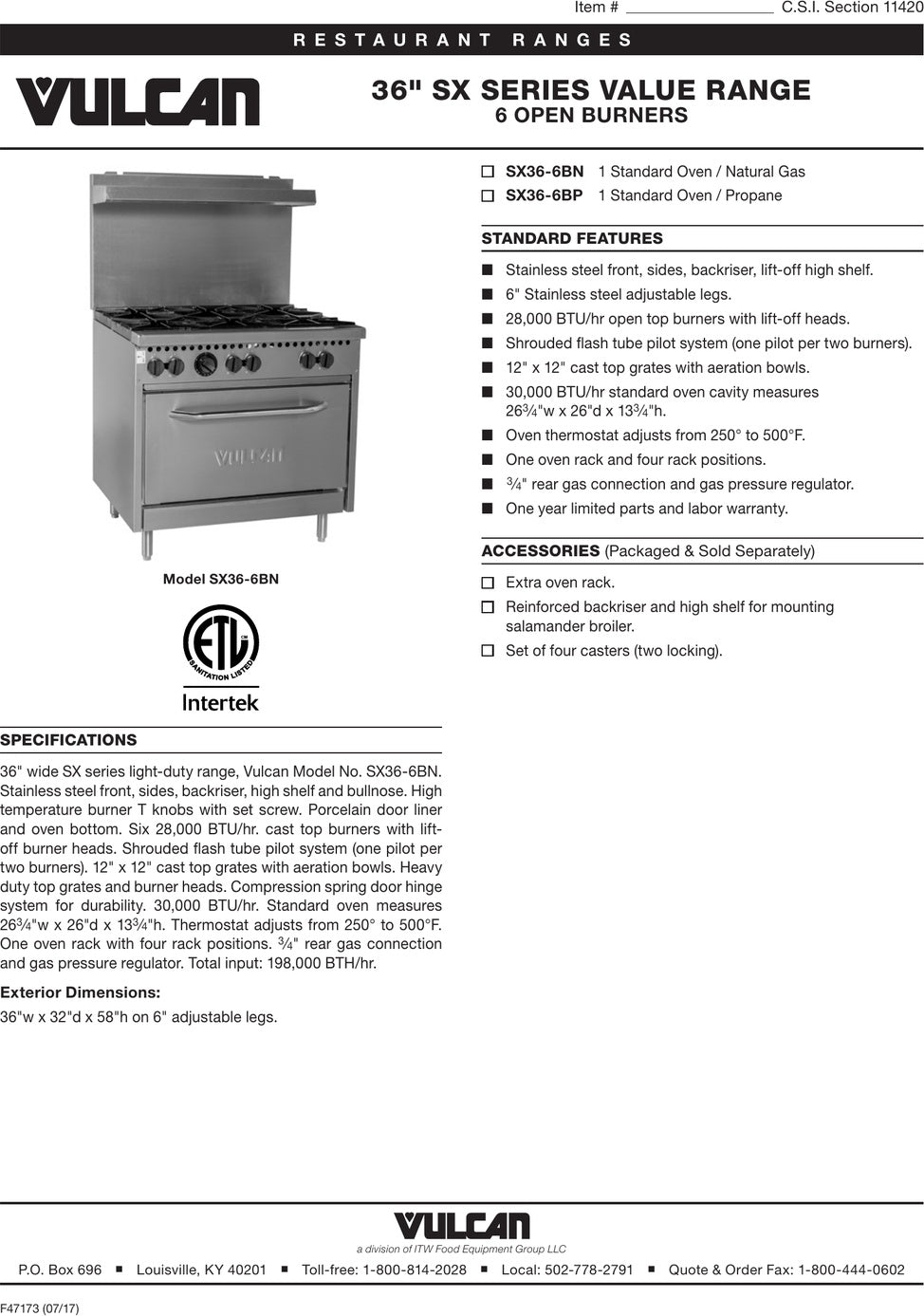 Spec Sheet