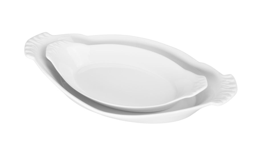 Bia 900049X 10" Oval Au Gratin Dish, White