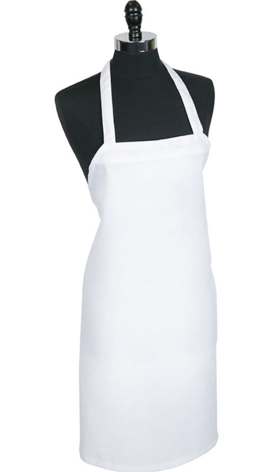 Mercer Culinary Bib Apron with No Pockets, White