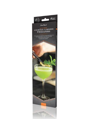 Final Touch  Cocktail Garnish Tweezers - Black Chrome