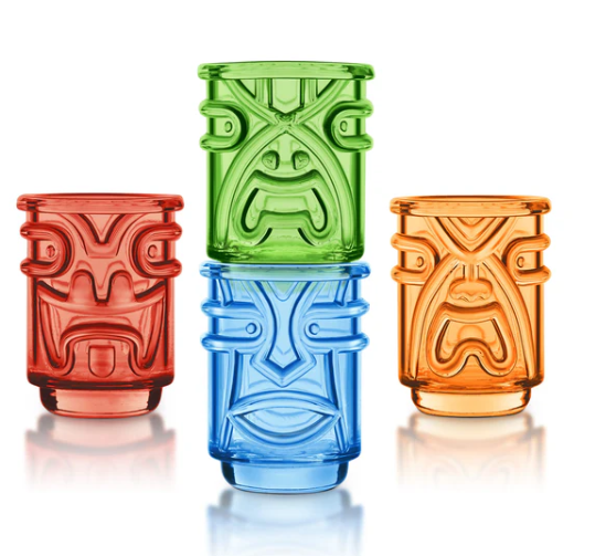 Final Touch  Tiki Shot Glasses - Coloured - Set of 4