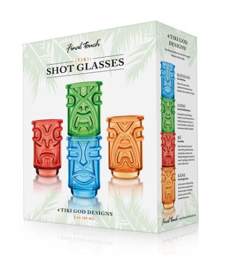 Final Touch  Tiki Shot Glasses - Coloured - Set of 4