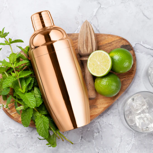 Final Touch  Double-Wall Stainless Steel Cocktail Shaker - Copper