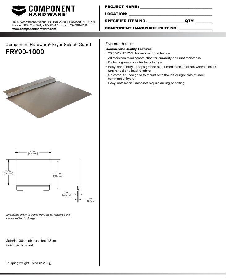 Spec Sheet