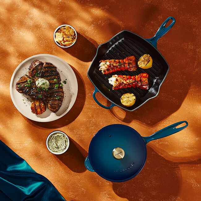 Le Creuset 10.25" Square Skillet Grill, Sage