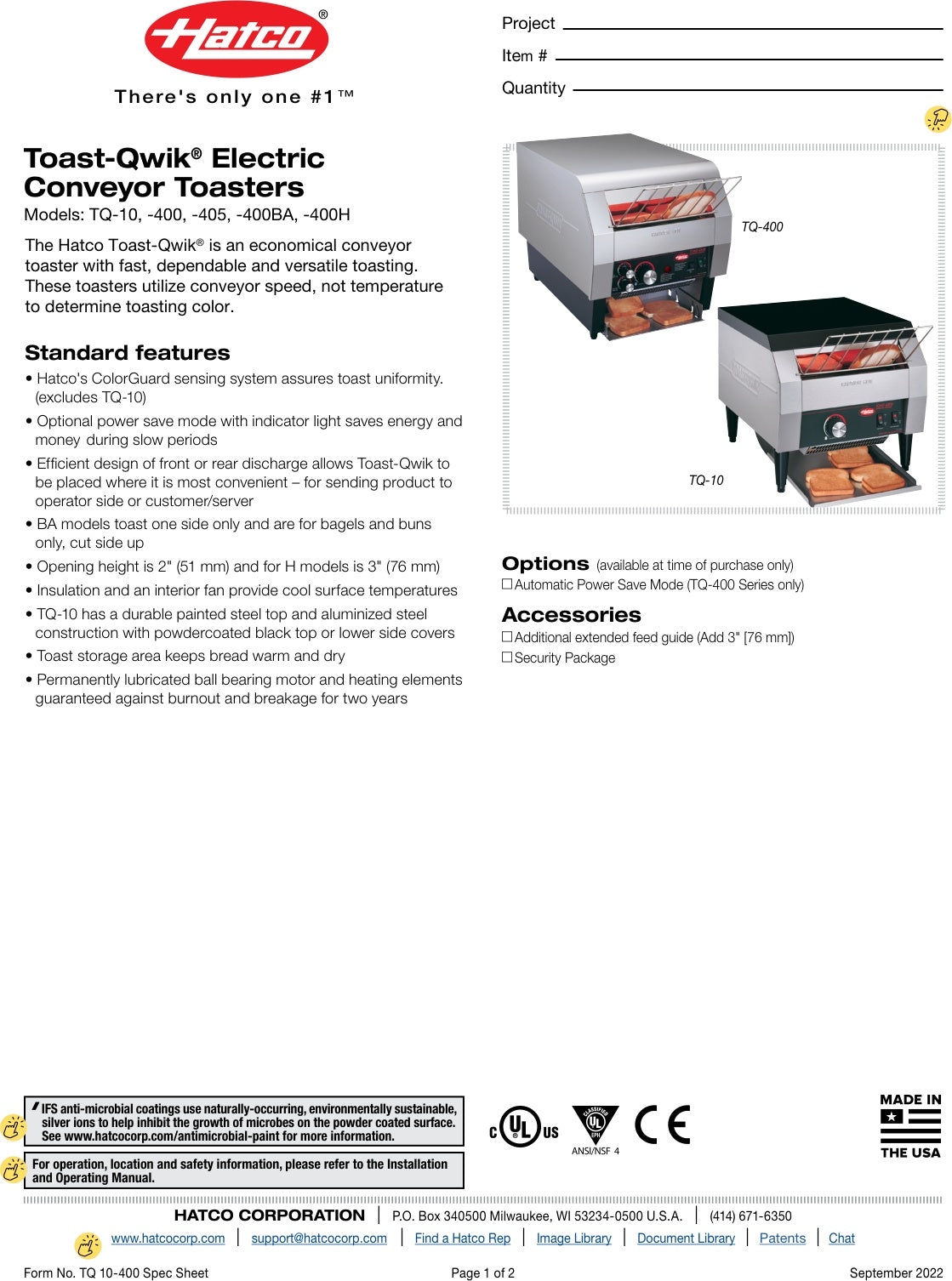 Spec Sheet