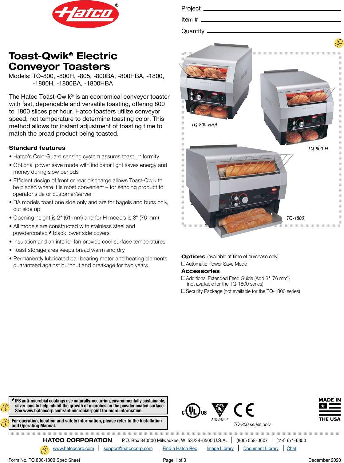 Spec Sheet