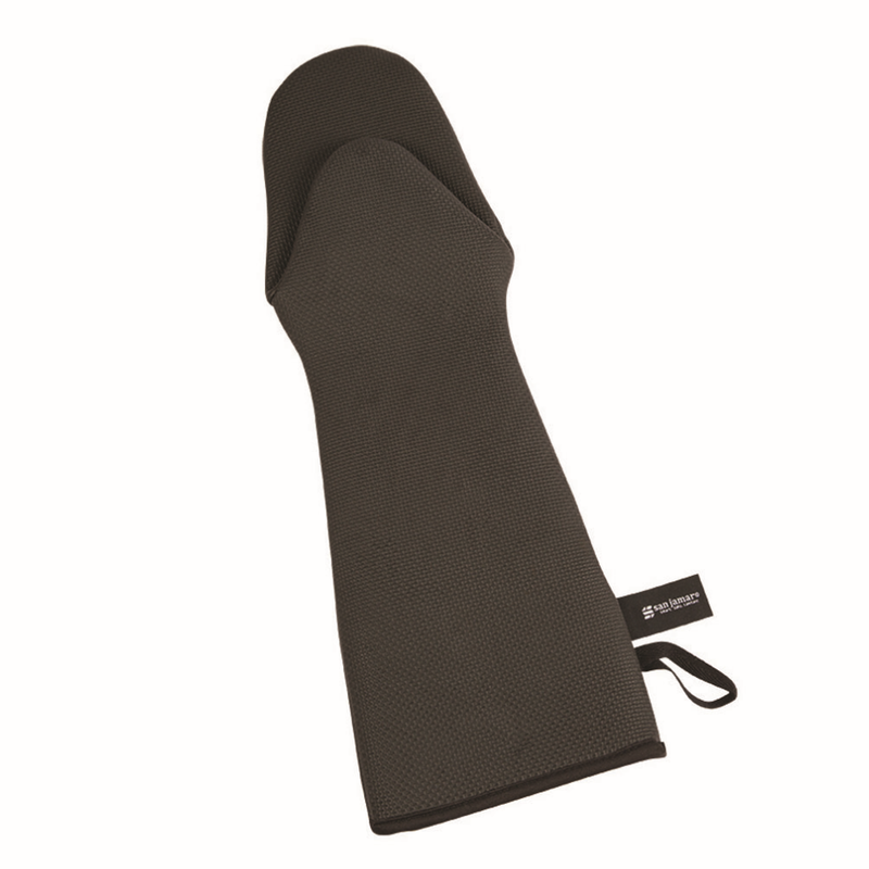San Jamar UltiGrips Puppet Style High Heat Oven Mitt, Black