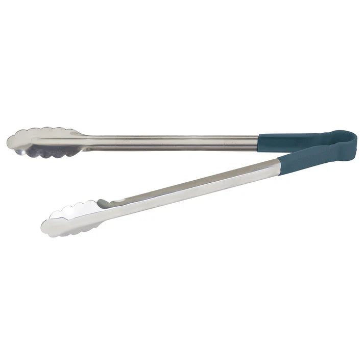 Winco 16" Utility Tongs, Blue Handle - UTPH-16B