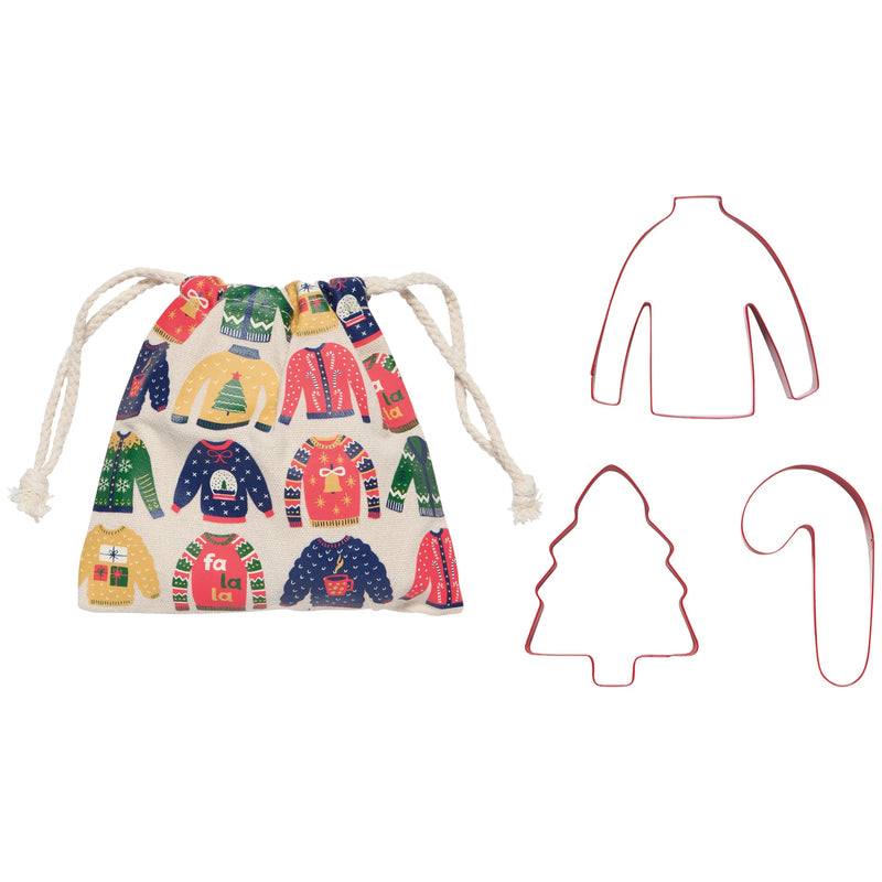 Jubilee Ugly Christmas Sweater Cookie Cutter, Set of 3
