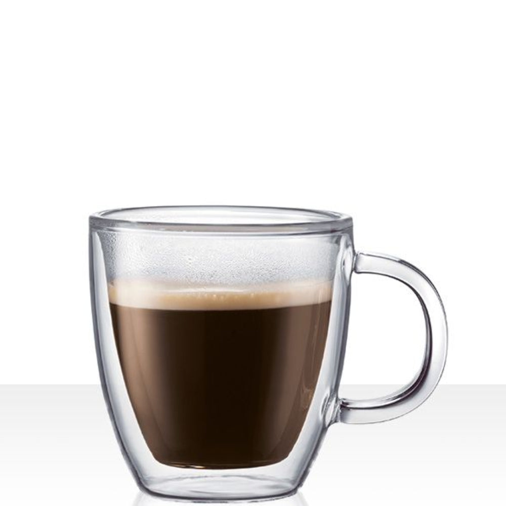 Bodum BISTRO 10 Oz Double Wall Mug Glass 2 /Set
