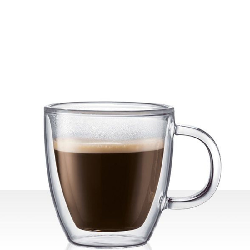 Bodum BISTRO 10 Oz Double Wall Mug Glass 2 /Set