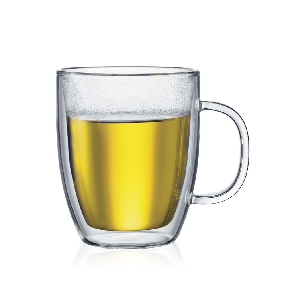 Bodum BISTRO 15 Oz Double Wall Glass Mug 2 /Set