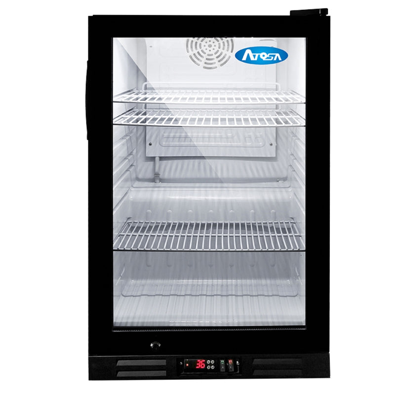 Atosa CTD-5 33" Merchandiser Countertop Refrigerator with 1 Glass Door, Black Exterior