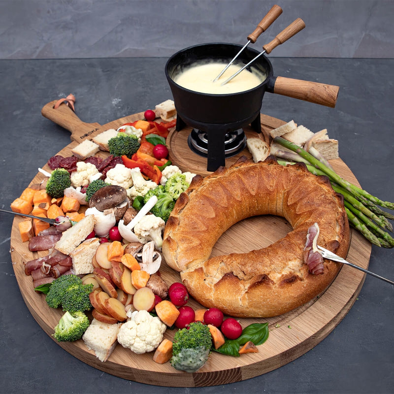 Boska 40 Oz Cast Iron Fondue Pot Set with 6 Forks