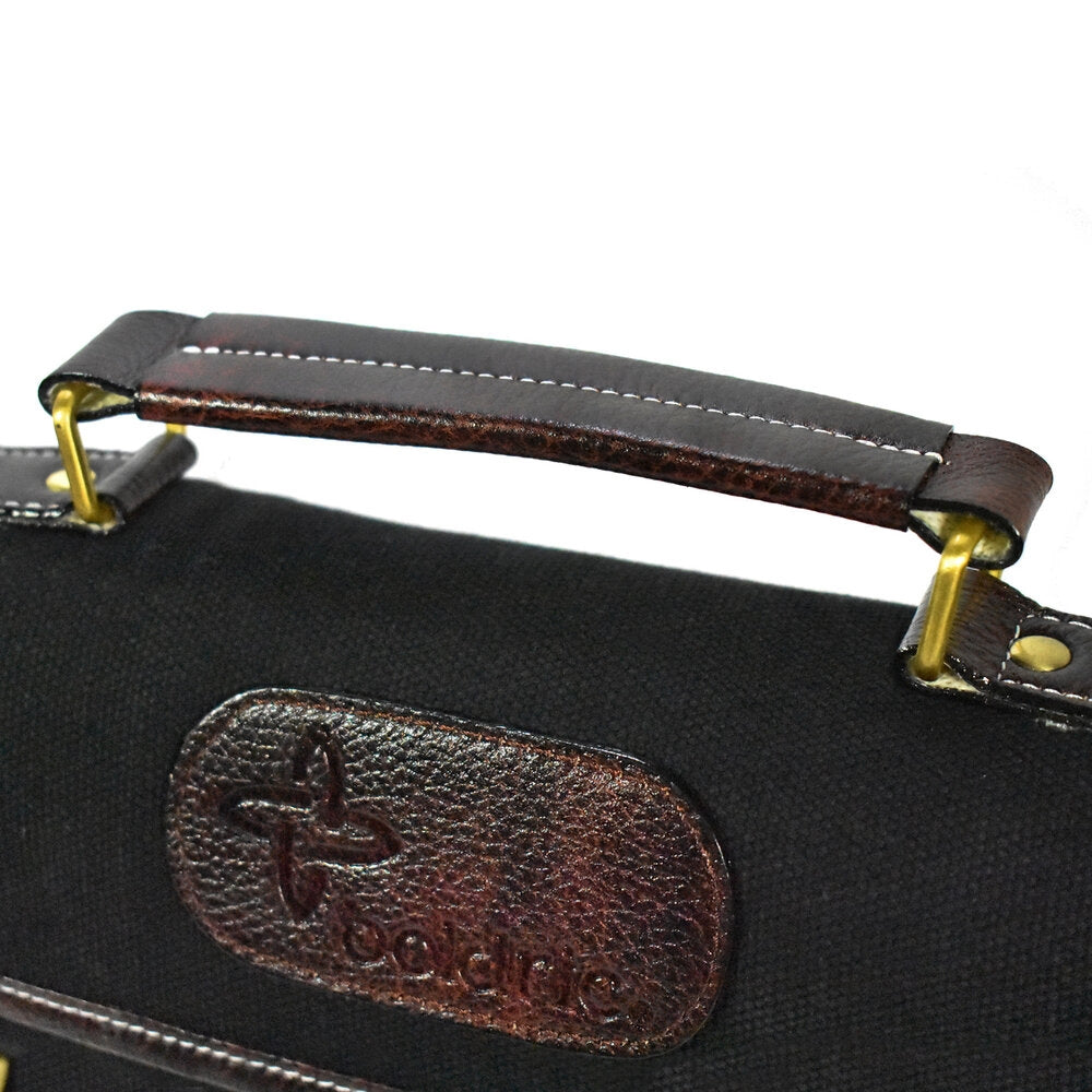 Boldric 9 Pocket Canvas Knife Bag, Black