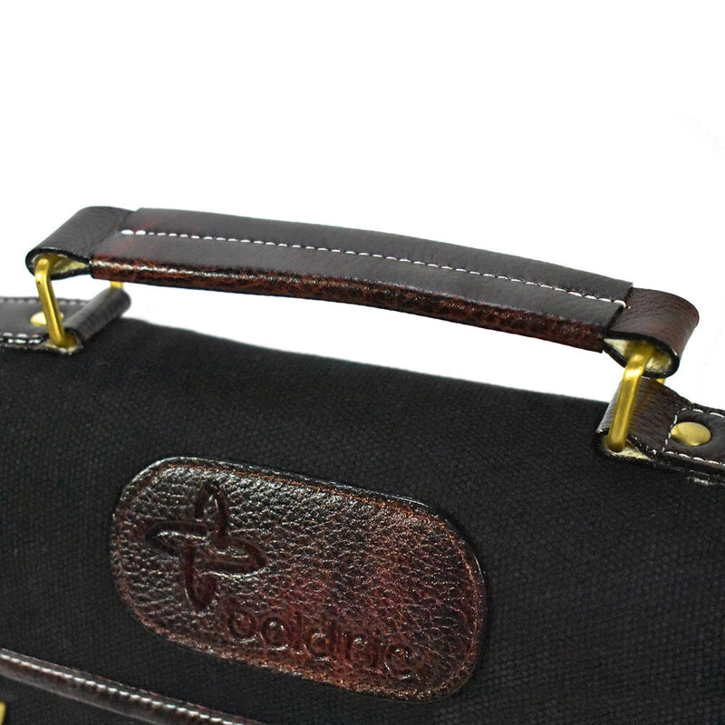 Boldric 9 Pocket Canvas Knife Bag, Black