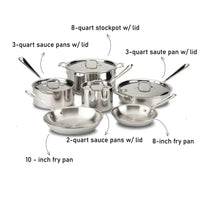 All-Clad d3 10 Piece Bonded Cookware Set, Stainless Steel