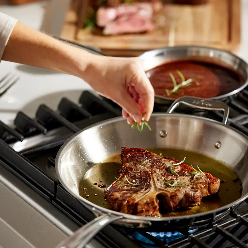 All-Clad 12.5" Fry Pan with Lid, Graphite Core Stainless Steel