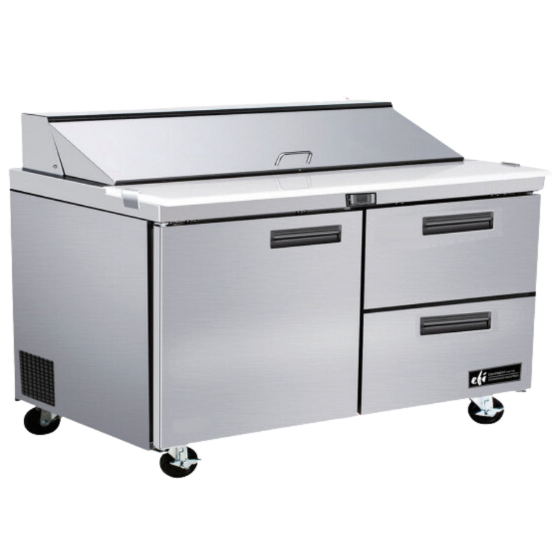 EFI 60" Refrigerated Salad/ Sandwich Prep Table, 1 Door and 2 Drawers