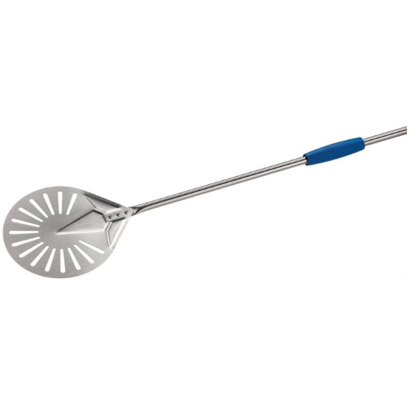 Gi Metal 10" Round Turning Pizza Peel Perforated, Stainless Steel