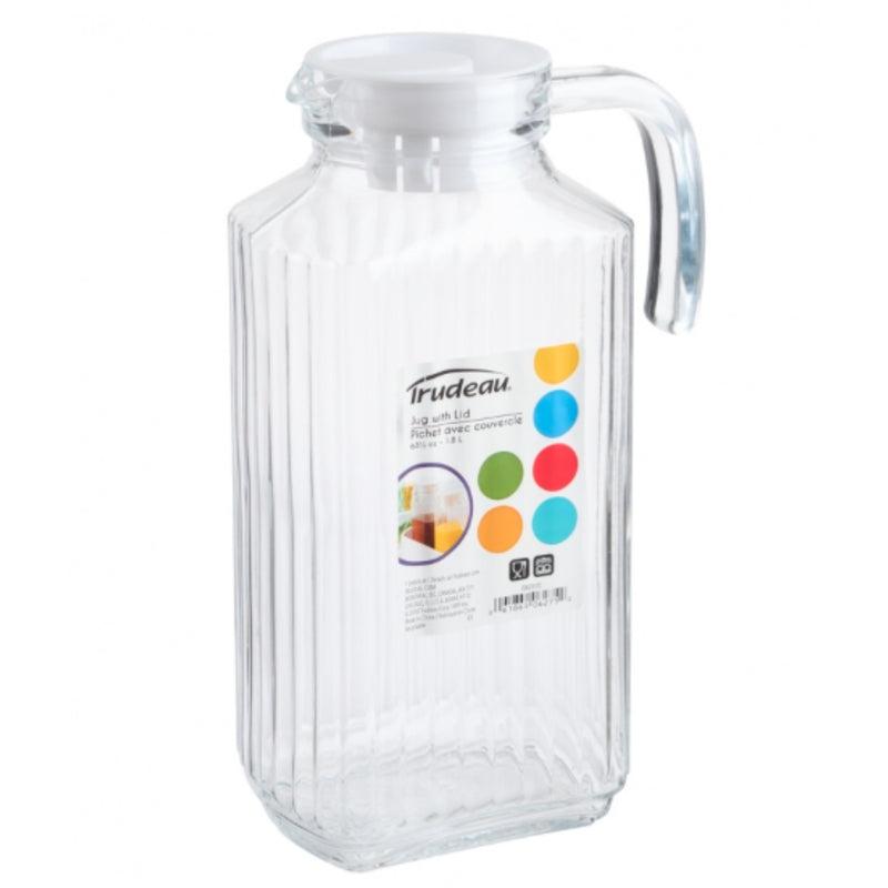 Trudeau Linea 63 Oz Glass Pitcher with Lid