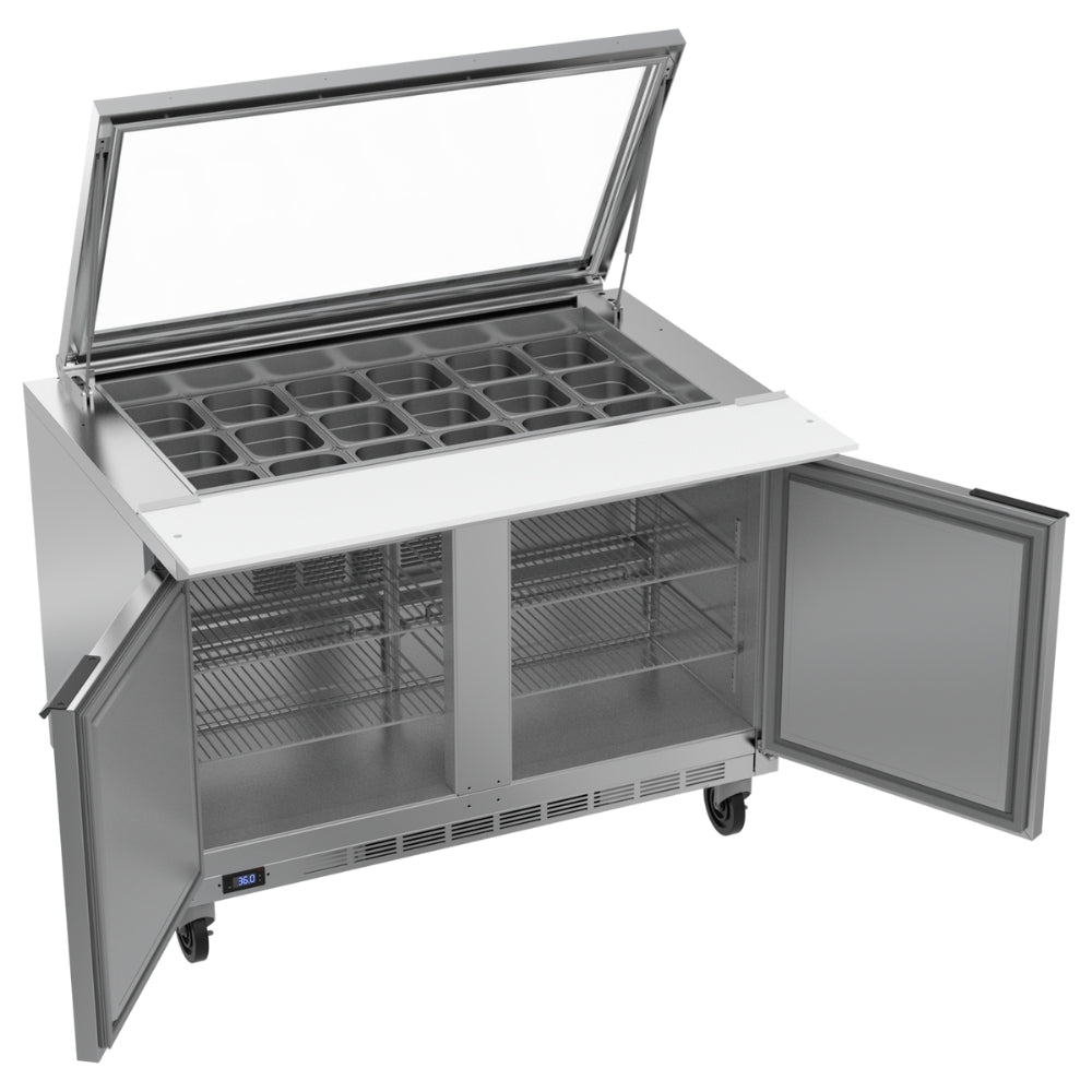 Beverage-Air 48" Sandwich / Salad 18 Pan Refrigerated Megatop Prep Table with 2 Doors