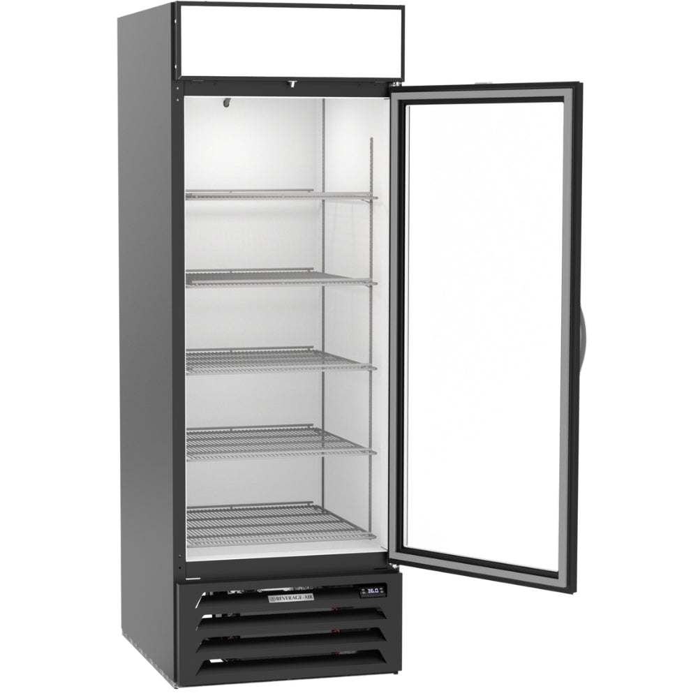 Beverage-Air 27" Merchandiser Refrigerator with 1 Glass Door, Black Exterior