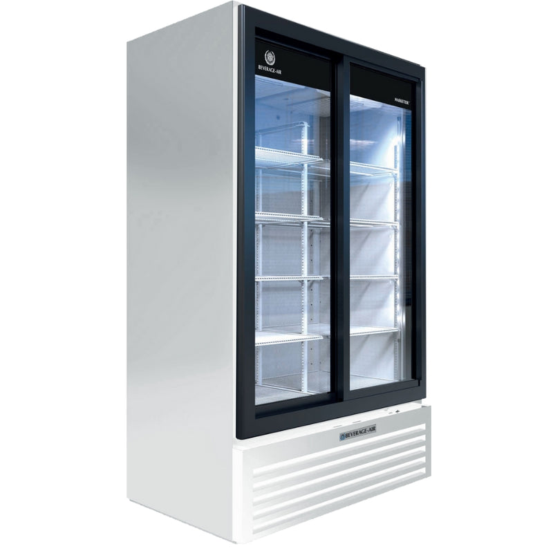 Beverage-Air 54" Merchandiser Refrigerator  with 2 Glass Sliding Door, White Exterior
