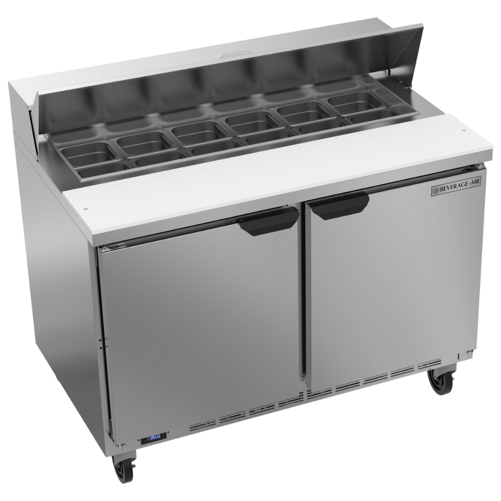 Beverage-Air 48" Sandwich / Salad 12 Pan Refrigerated Megatop Prep Table with 2 Doors
