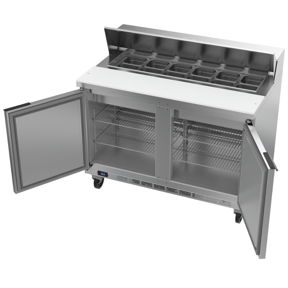 Beverage-Air 48" Sandwich / Salad 12 Pan Refrigerated Megatop Prep Table with 2 Doors