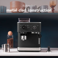 KitchenAid Semi Automatic Espresso Machine with Burr Grinder, Cast Iron Black