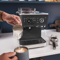 KitchenAid Semi Automatic Espresso Machine with Burr Grinder, Cast Iron Black