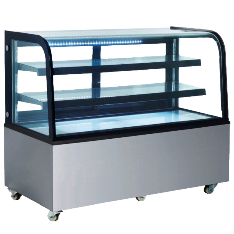 Nella 60" Refrigerated Floor Display Case with Curved Glass