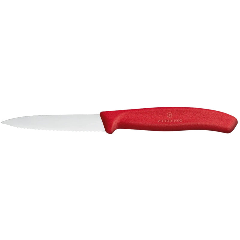 Victorinox 3.25" Serrated Paring Knife, Red Handle