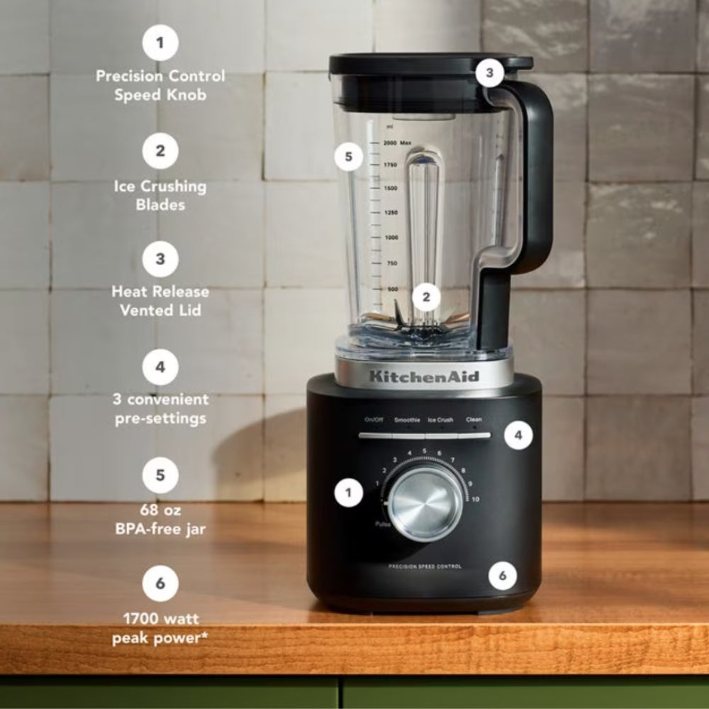 KitchenAid 68 Oz  Pure Power Blender, Black Matte