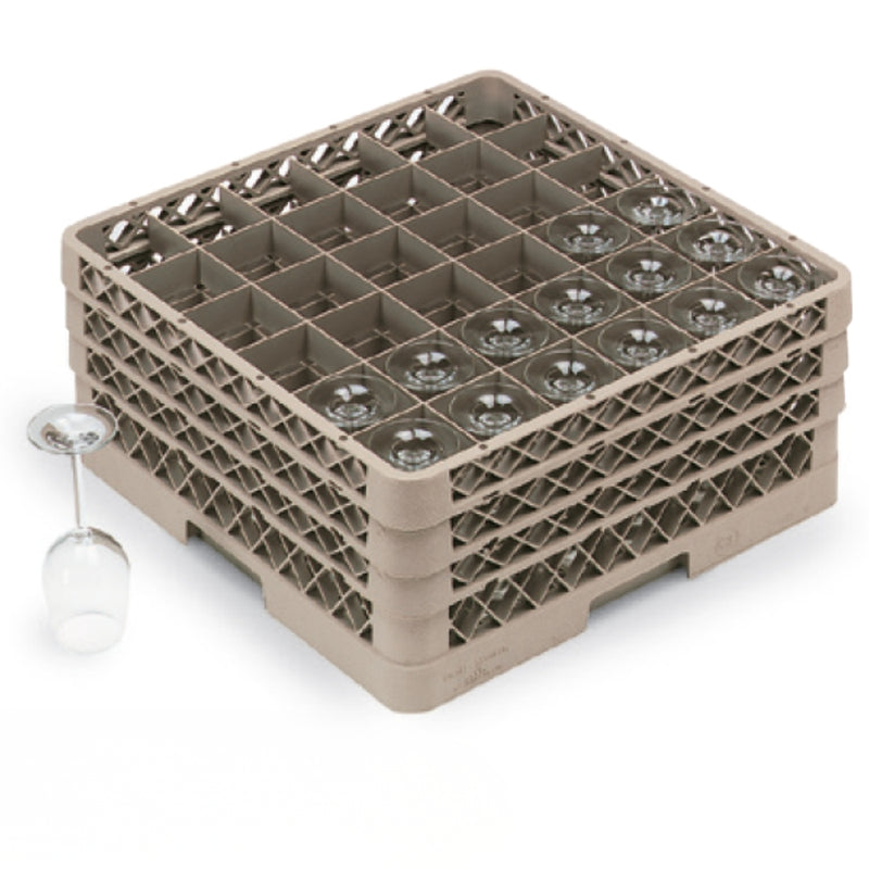 Vollrath Glass Rack with 36 Compartments & 2 Extenders - Beige
