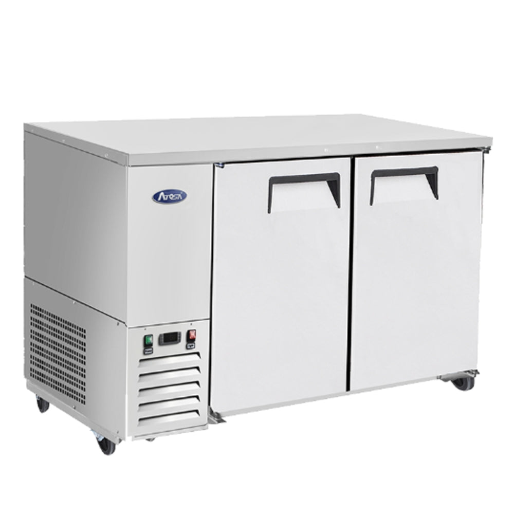 Atosa 57" Back Bar Refrigerator with 2 Solid Doors, Stainless Steel