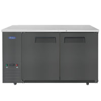 Atosa SBB59GRAUS2 58" Back Bar Refrigerator with 2 Solid Doors, Black Powder Coated