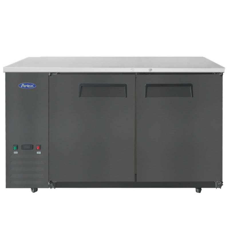 Atosa SBB59GRAUS2 58" Back Bar Refrigerator with 2 Solid Doors, Black Powder Coated