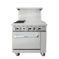 Atosa 36" 2-Burner Range with 24" Griddle and 1 Standard Oven, Propane Gas