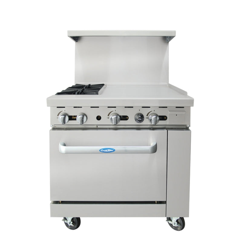 Atosa 36" 2-Burner Range with 24" Griddle and 1 Standard Oven, Propane Gas