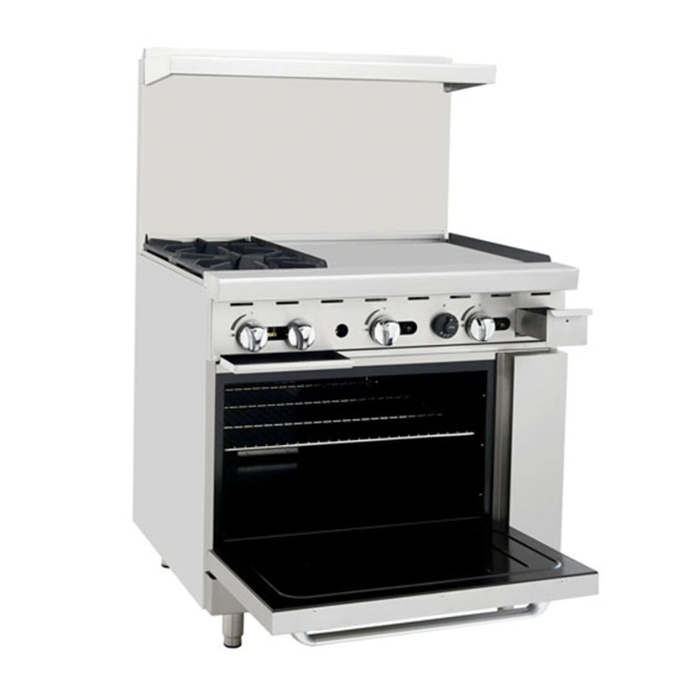 Atosa 36" 2-Burner Range with 24" Griddle and 1 Standard Oven, Propane Gas