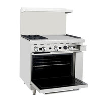 Atosa 36" 2-Burner Range with 24" Griddle and 1 Standard Oven, Propane Gas
