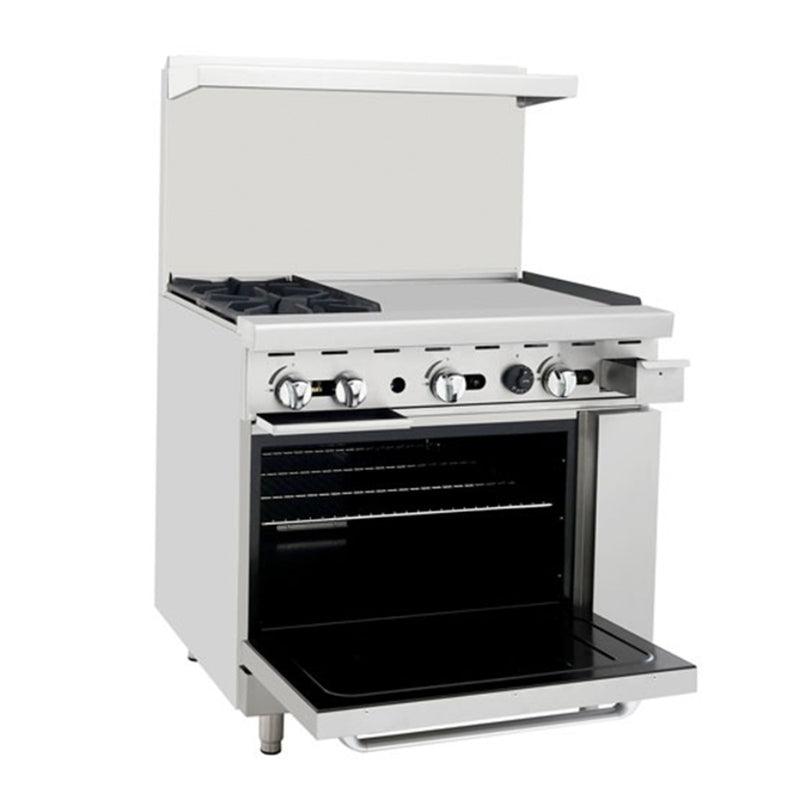 Atosa 36" 2-Burner Range with 24" Griddle and 1 Standard Oven, Propane Gas