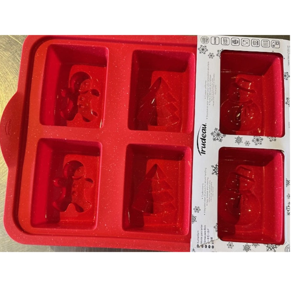 Trudeau Mini Holiday Loaf Pan, Red