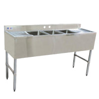 Nella 3 Compartment Sink 60” x 18.75” x 33” with Two Drain Board
