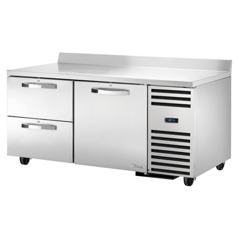True 67" Worktop Refrigerator with 2 Drawers & 1 Door