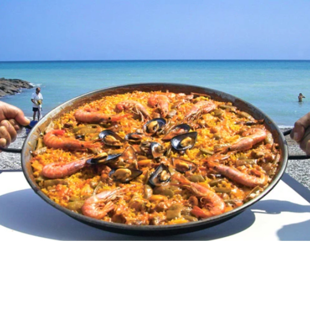 Port Style 17" Paella Pan Polished Steel